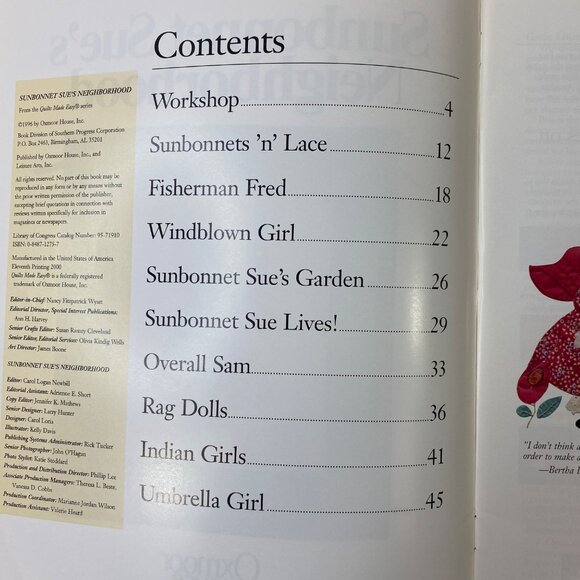 Sunbonnet Sues Neighborhood Quilting Book - Picture 3 of 6